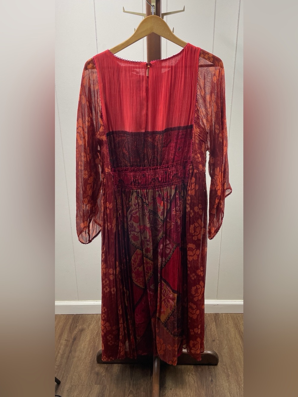Soft Surroundings Cavatina Chiffon Patterned Midi Dress - Picture 4 of 4
